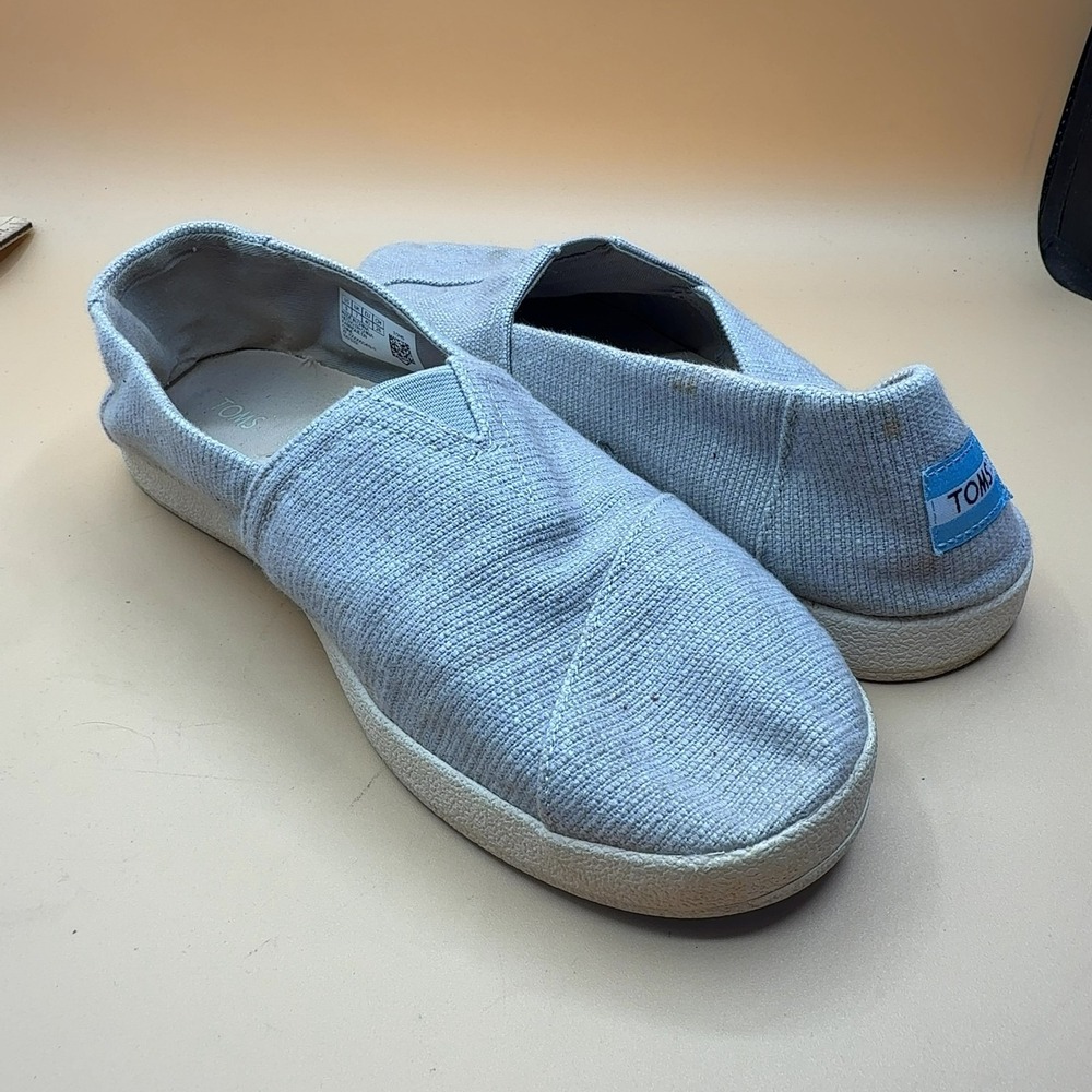 TOMS Alpargata Slip-On Shoes Light Blue Canvas Women's Size 9